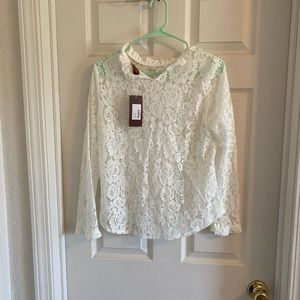Adele Berto White Crochet Top
